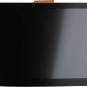 Opel Astra K scherm los_ Glossy black display panel with a large gray screen and curved bottom edge.